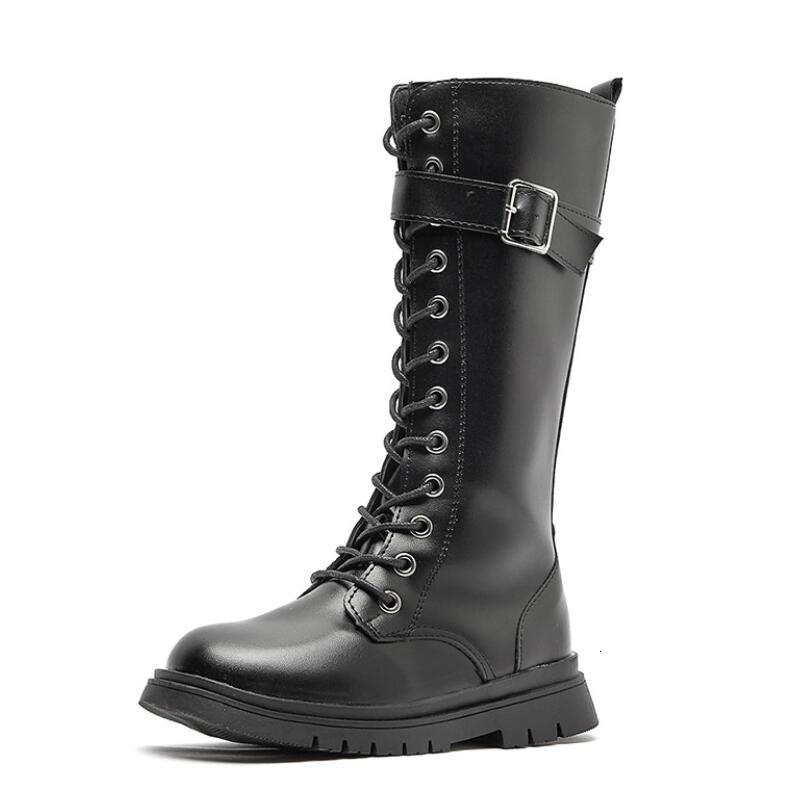 Boots Zip Kids Leather For Girls Boys High Mid Calf Fashion Autumn Winter Solid Colors Non Slip Long Snow 230814