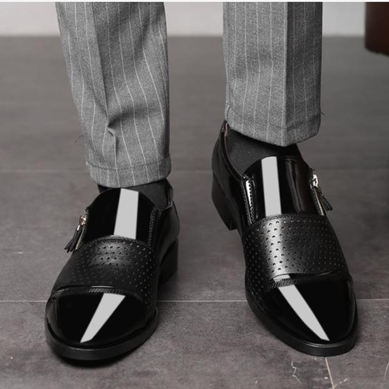 Dress Shoes Italian Black Formal Men Loafers New Wedding Patent Leather Oxford for Men's Shoe Man Moccasins Mens 230814