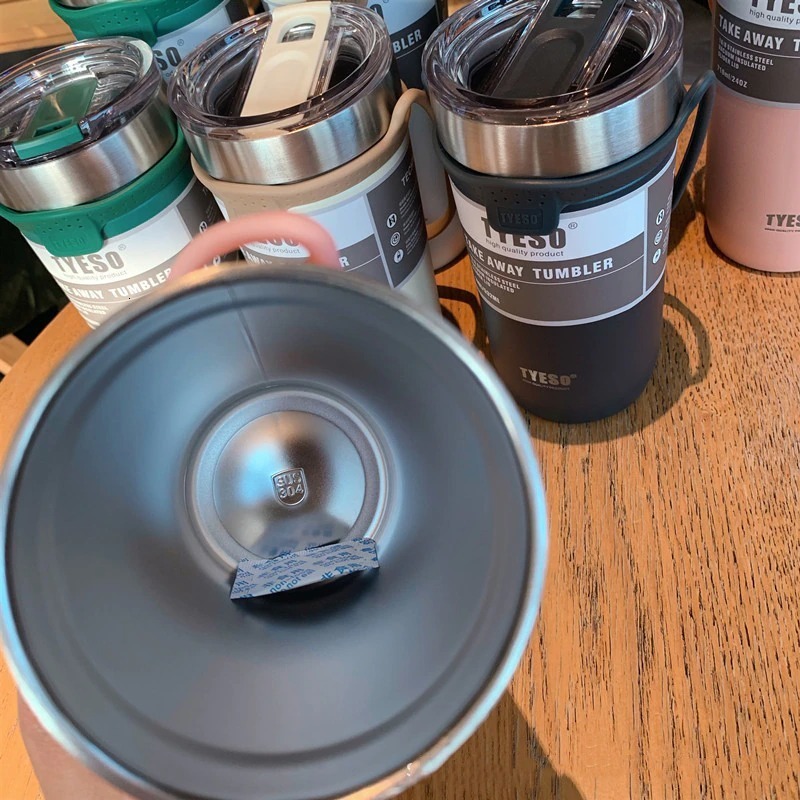 Mugs TYESO Cup Thermal Stainless Steel Coffee Mug Double Thermos Water Bottle Vacuum Flask Insulated Travel Car Beer Cups With Straw 230815