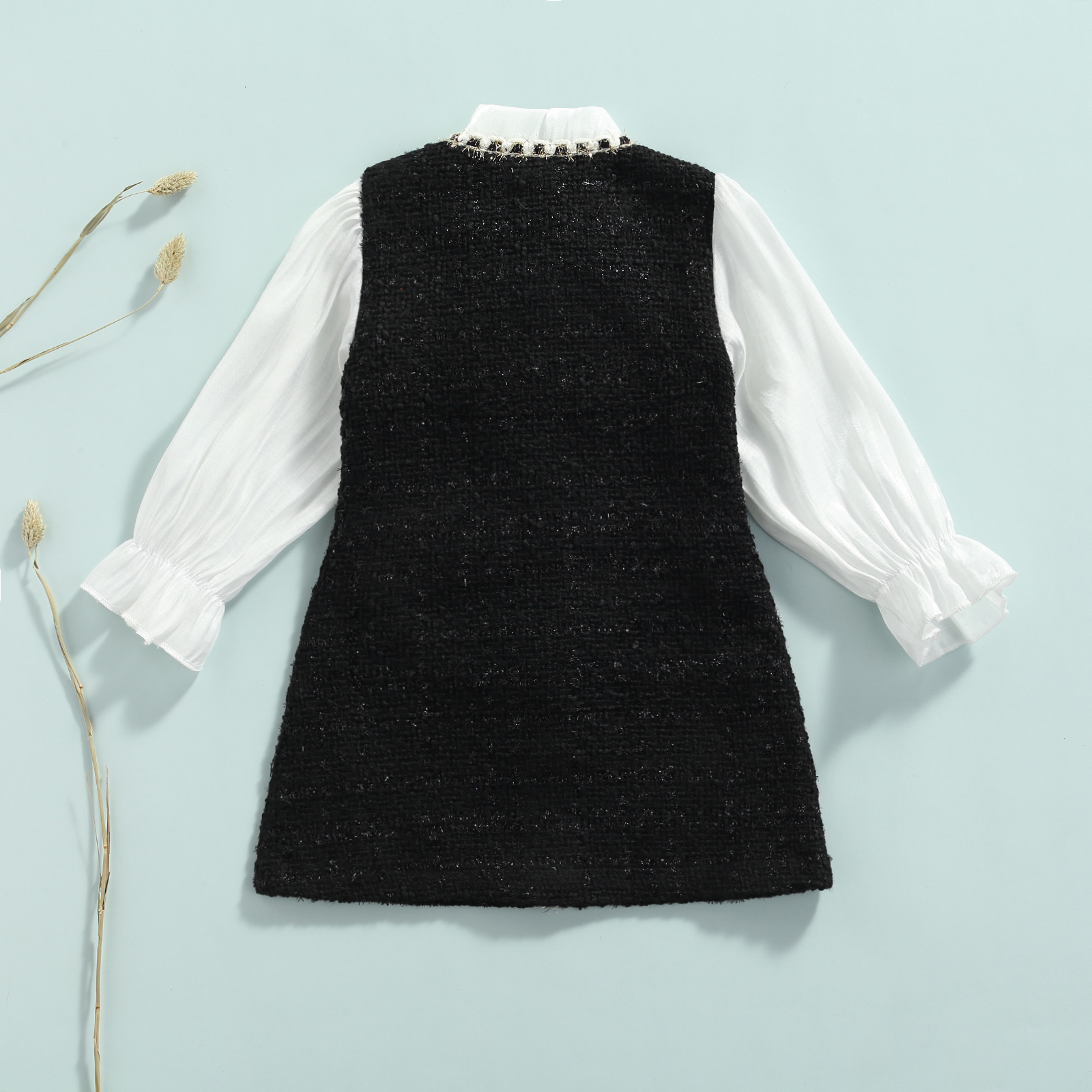 Girl s Dresses 1 6Y Kids Girls Autumn Dress Fashion Baby Long Sleeve Pearls Single breasted Party Princess Children Clothes 230814