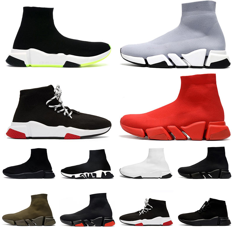 Trainers Speed 2.0 V2 Shoes balencaigaly Platform Sneaker Men Women Tripler S Paris Socks Boots All Black White Ruby Graffiti Vintage Luxury Desi