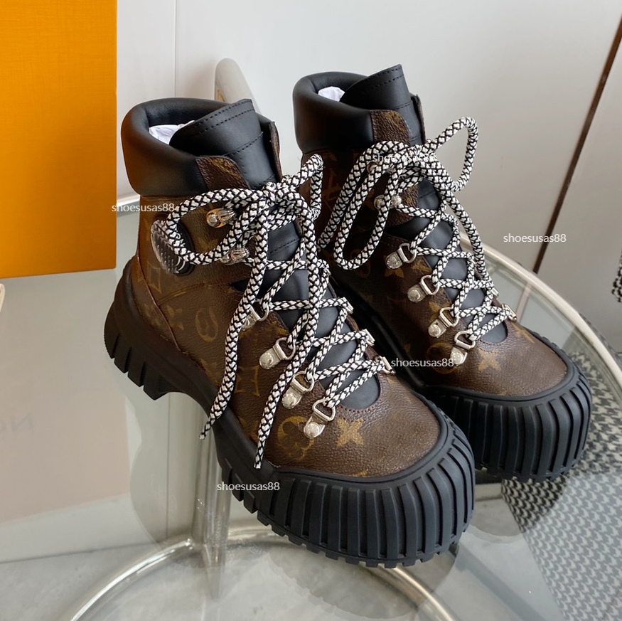 Ruby Flat Boot Designer Women Desert Winter Styles Boot Leather Luxury Black Rubber Casual Shoes