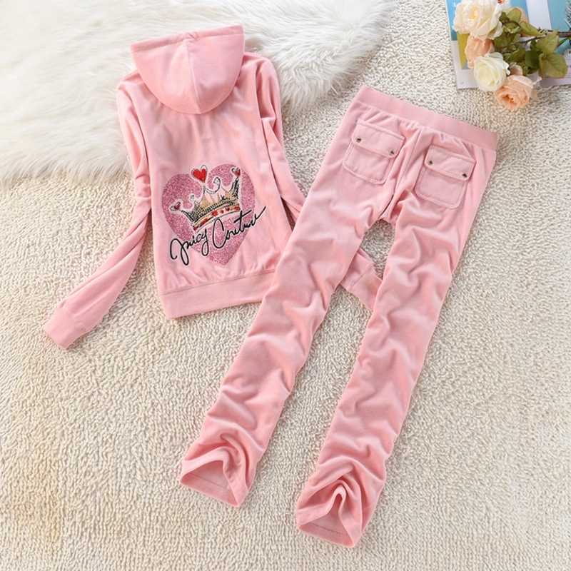 Clothing Sets Velvet Tracksuit for Girls Hooded Spring Autumn Long Sleeved Sweater Jacket and Pants Two Piece Set Velours Sportswear 230814