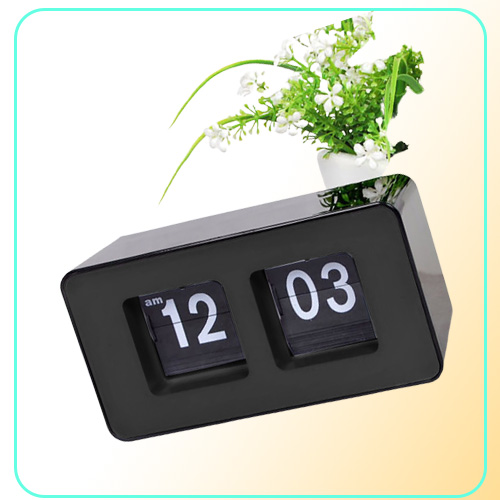 Auto Flip Over Clock Desk Flip Internal Gear Operated Stylish Modern Desk Wall Digital Clock Home Decor New Drop LJ2012116173277