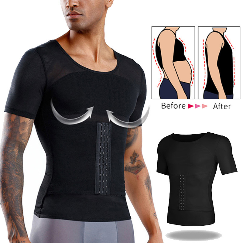 Waist Tummy Shaper Fashion Men Shapewear Tops Shapers Male Girdle Shirt Men's Tummy Belly Control Slimming Waist Trainer Undershirt Tops 230815
