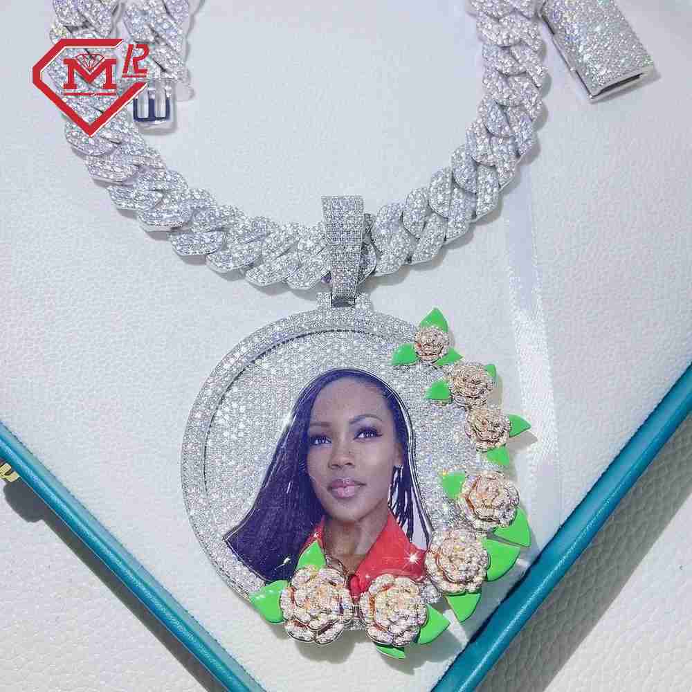 Memory Vvs Sier Custom Iced Out Picture Pendant Moissanite Customize any photo pendant