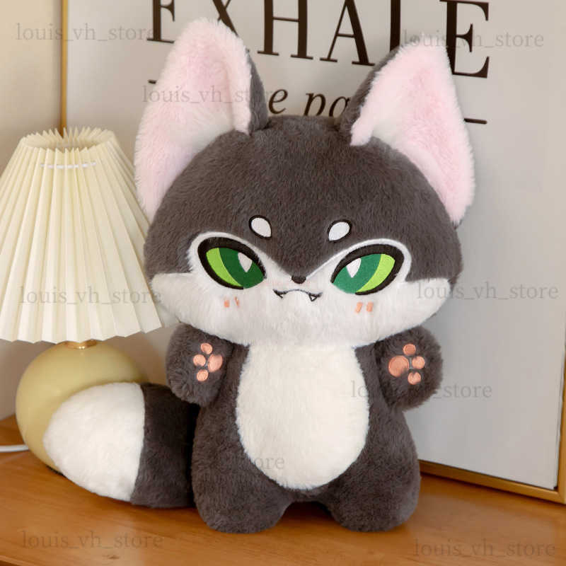 Stuffed Toys 35cm Wolf Plush Doll Gift Kawaii Emotion Wolf Plushies Doll Cute Wolf Toys For Girl Kawaii Room Decor T230815