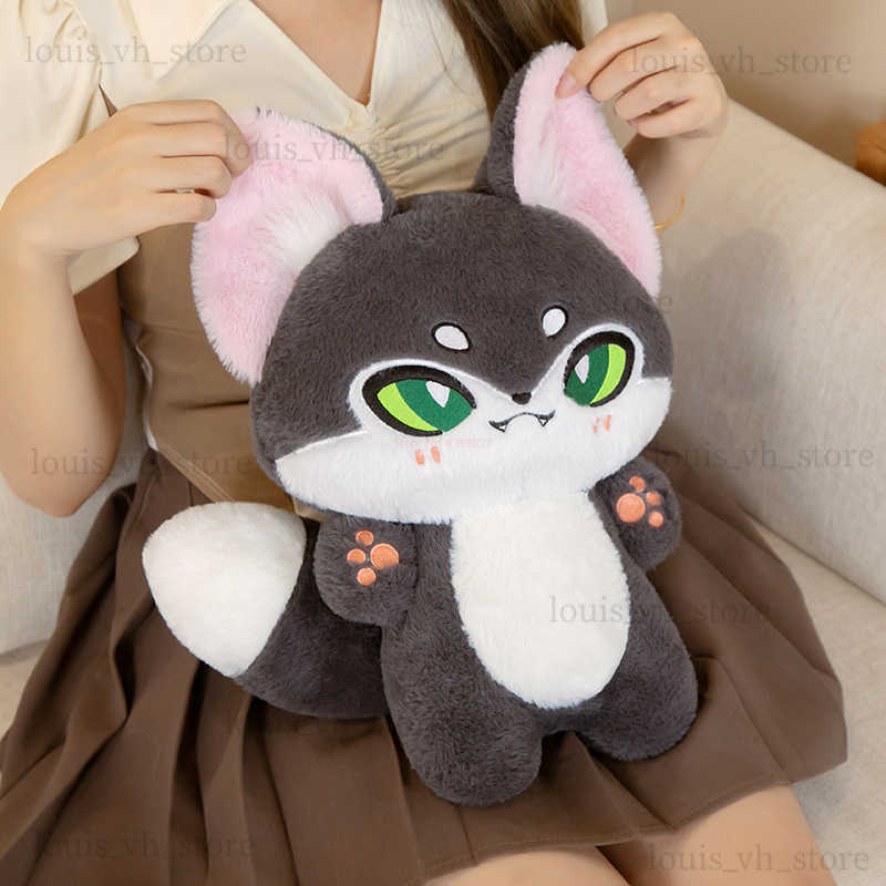 Stuffed Toys 35cm Wolf Plush Doll Gift Kawaii Emotion Wolf Plushies Doll Cute Wolf Toys For Girl Kawaii Room Decor T230815