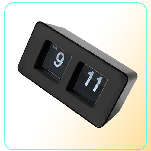 Auto Flip Over Clock Desk Flip Internal Gear Operated Stylish Modern Desk Wall Digital Clock Home Decor New Drop LJ2012116173277