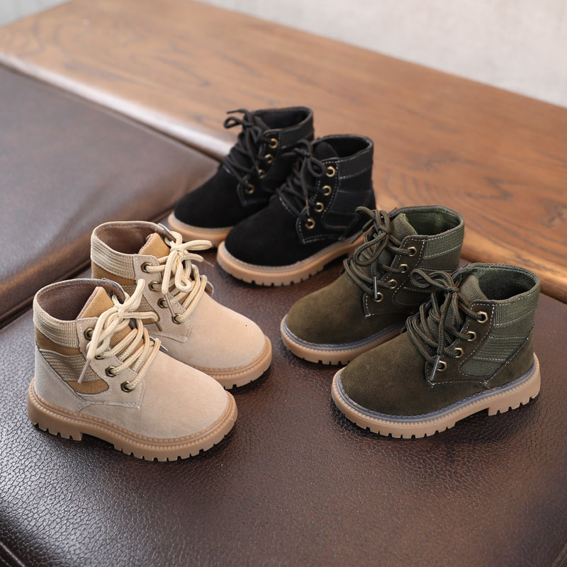 Boots Retro Fashion Children s Boy Desert Suede Leather Lace Up Ankle Rubber Baby Sneakers Toddler Shoes 2023 Autumn 230814