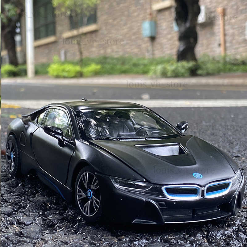 Free delivery 1 24 BMW I8 Supercar alloy car model Diecasts Toy Vehicles Collect gifts Non-remote control type transport toy T230815