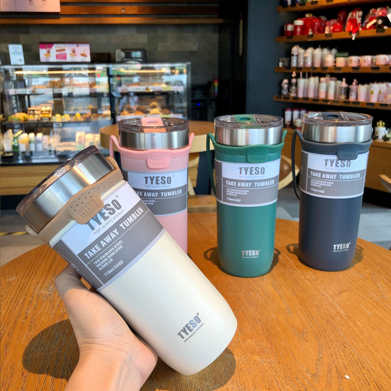 Mugs TYESO Cup Thermal Stainless Steel Coffee Mug Double Thermos Water Bottle Vacuum Flask Insulated Travel Car Beer Cups With Straw 230815