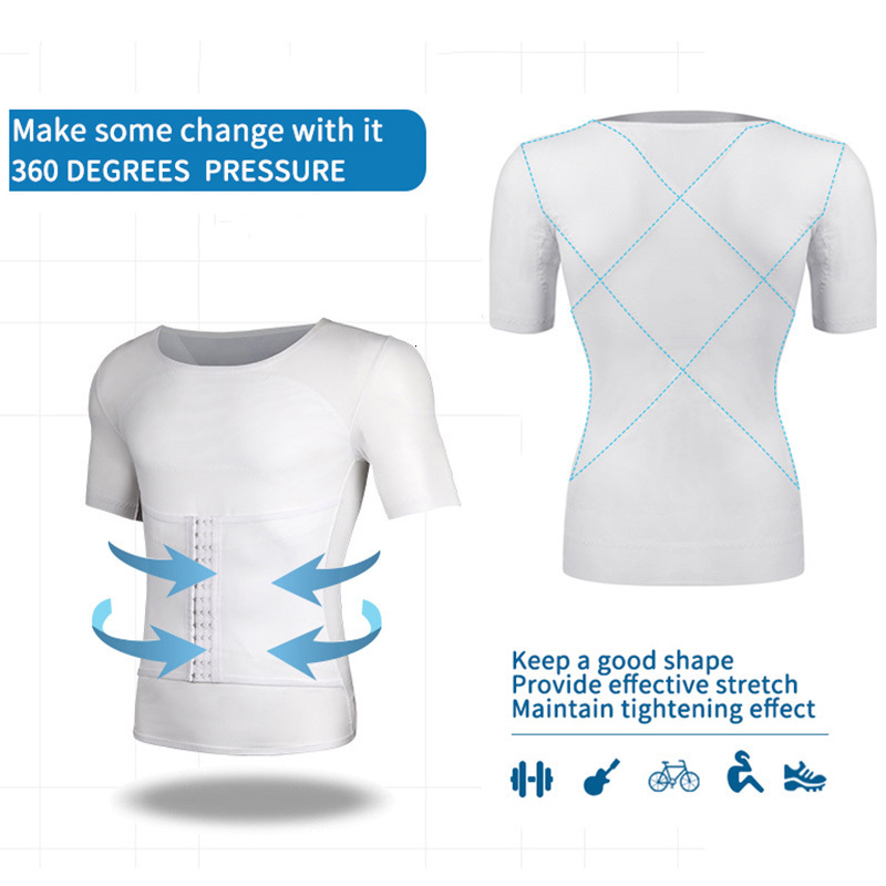 Waist Tummy Shaper Fashion Men Shapewear Tops Shapers Male Girdle Shirt Men's Tummy Belly Control Slimming Waist Trainer Undershirt Tops 230815