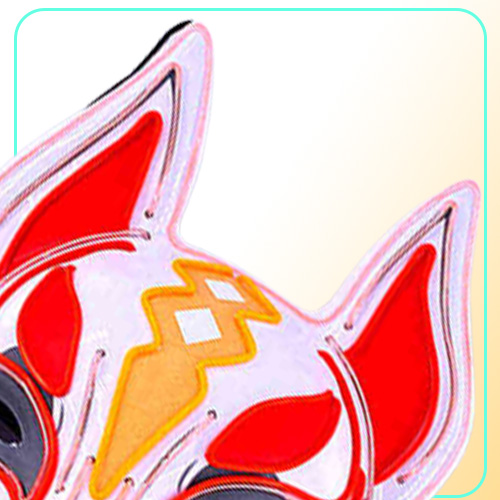 Halloween Cosplay Party LED Light up Mask Colorful Neon Light EL Mask Japanese Anime Fox Mask Glow In The Dark DJ Club Props Y22052611646