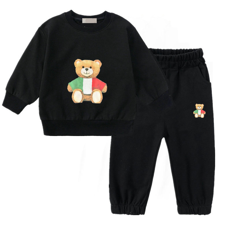 2023 Fashion Kids Sport Clothing Sets Cartoon Bear Boys Girls Sweatshirt Pants 2pcs Children Clothes outfits Designer Classic Letters SIZE 90-160