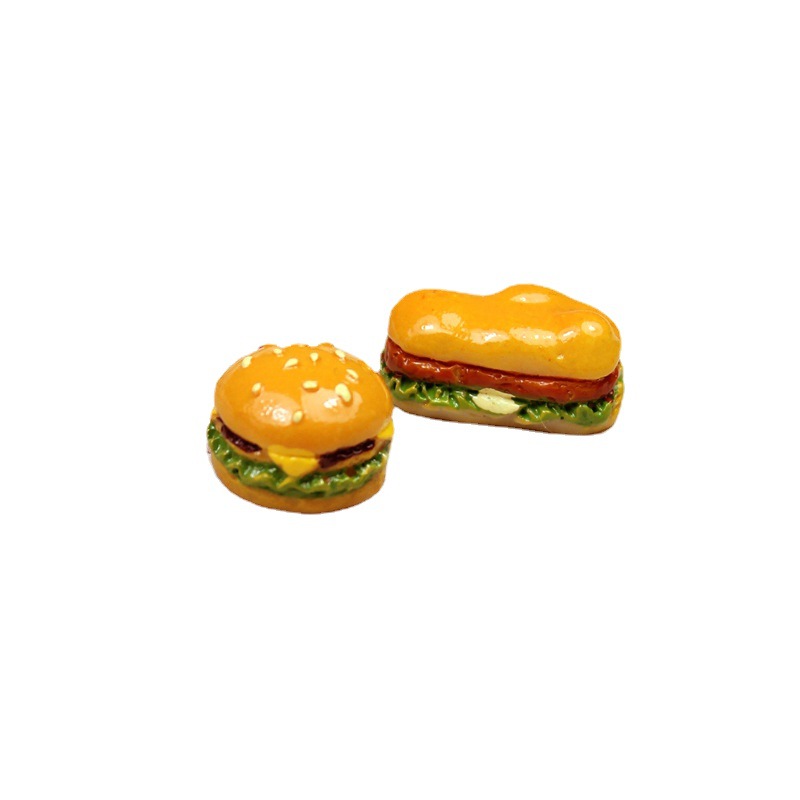 Mini Resin Hamburger Sandwich Charms Pendants Patch For DIY Earrings Key Chains Fashion Jewelry Making