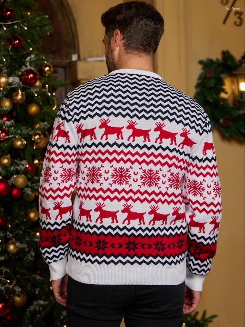 Men's Sweaters 2023 Winter Christmas Men Women Unisex Casual Loose Knitwear Warm Thicken Couples Matching Outfits Pullover Top Jumpers
