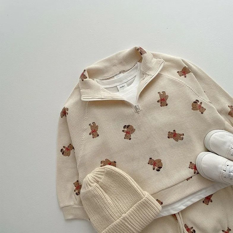 Clothing Sets born Baby Girls Boys Solid Color Clothes Set Long Sleeve O-neck Tops Long Pants Kid Clothing Outfit Infant Boy Clothes 230814
