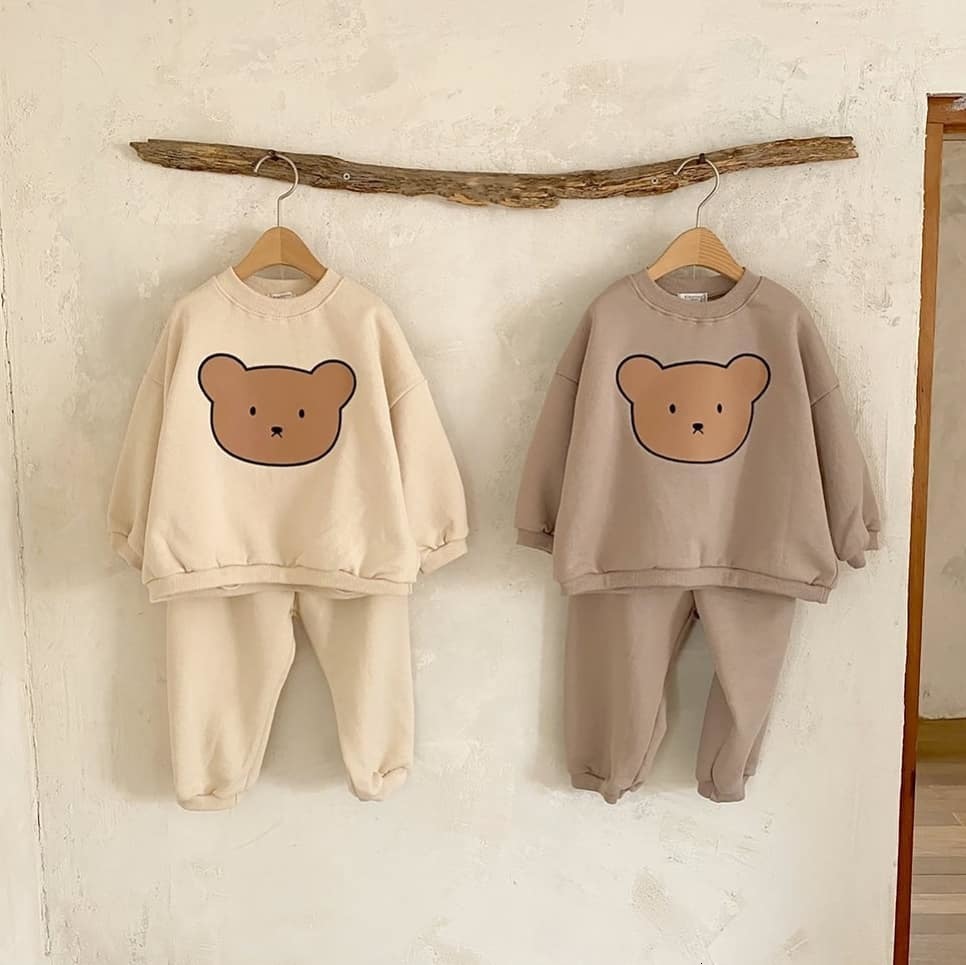 Clothing Sets born Baby Girls Boys Solid Color Clothes Set Long Sleeve O-neck Tops Long Pants Kid Clothing Outfit Infant Boy Clothes 230814
