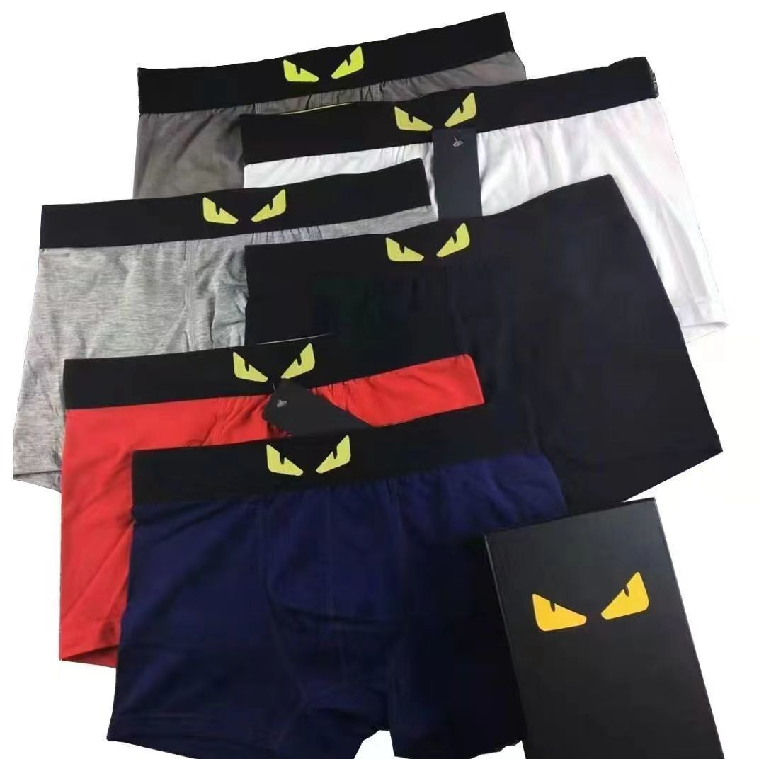 Mens Cotton Boxer Briefs Breathable Underwear Solid Color Shorts Stretchy Boxer Briefs
