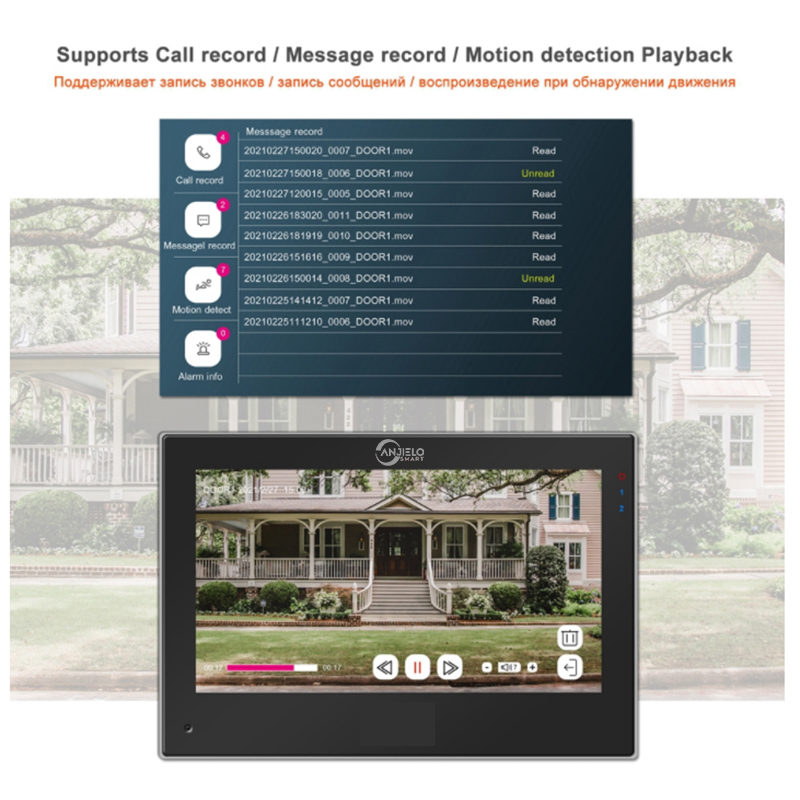 New Tuya Smart Wide View Angle doorbell with 7 lnch Screen 1080P Touch Monitor Motion Detection Video Doorphone For Home Safety