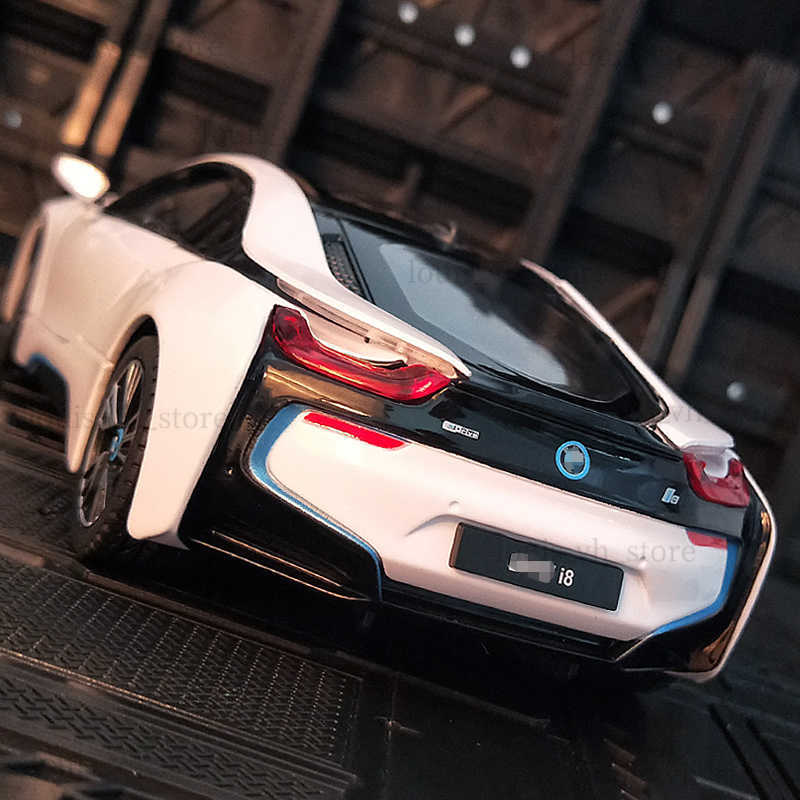 Free delivery 1 24 BMW I8 Supercar alloy car model Diecasts Toy Vehicles Collect gifts Non-remote control type transport toy T230815