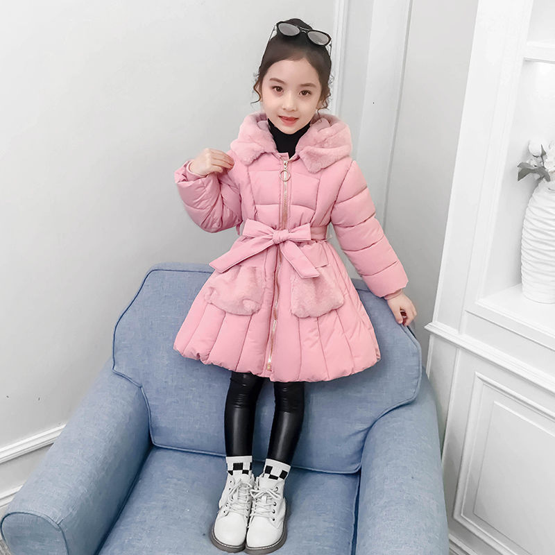 Jackets 30 Russian fashion Winter Jacket for Girl Hooded Coat Children snowsuit Down cotton Clothes Outerwear Long parka clothing 230814