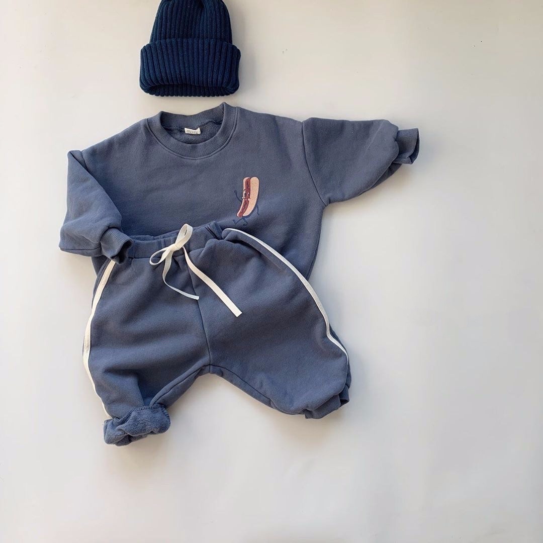 Clothing Sets Girl Boy Solid Color Cartoon Ears Long Sleeve Hooded Tops Long Pants Set Clothes Suit Autumn 2pcs Baby Outfits Bebes born 230814