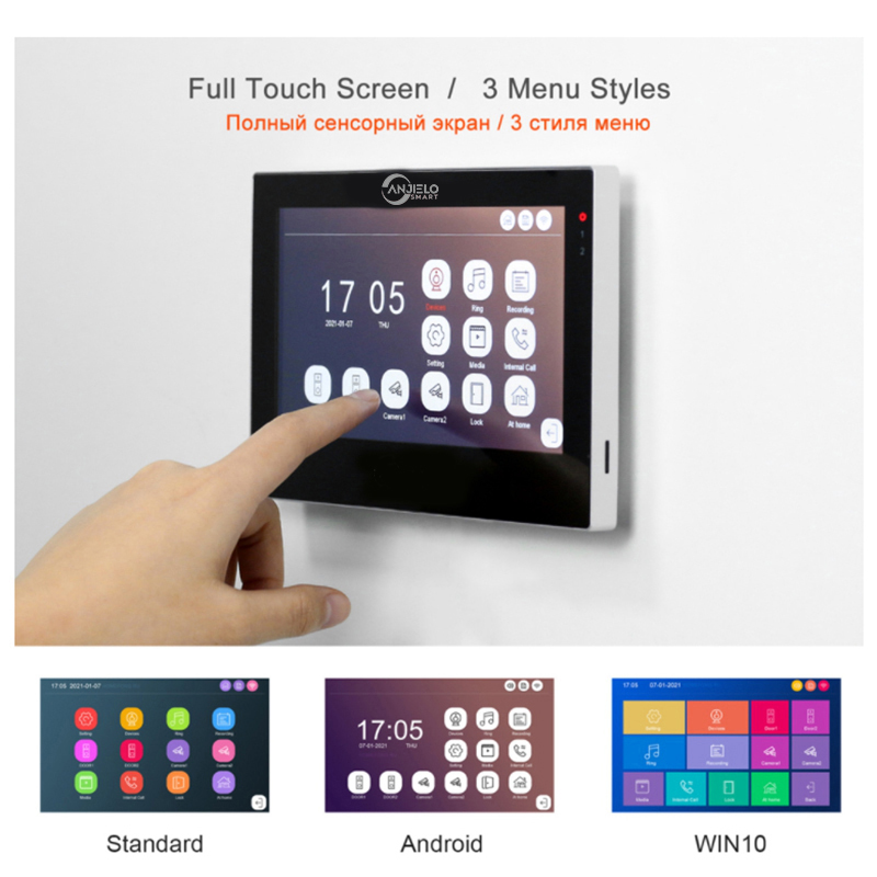 Hot selling 7 inch Touch Monitor with 1080P Wide View Angle Video Doorbell Camera with Motion Detection For Home