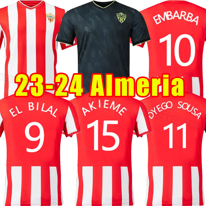 2023 2024 UD ALMERIA Soccer Jerseys SADIQ #9 DYEGO SOUSA Away 23 24 Football Shirt Kit SAMU #30 Maillots De Foot AKIEME #15 JUAN VILLAR Almeria Camiseta Equipacion KIDS MEN