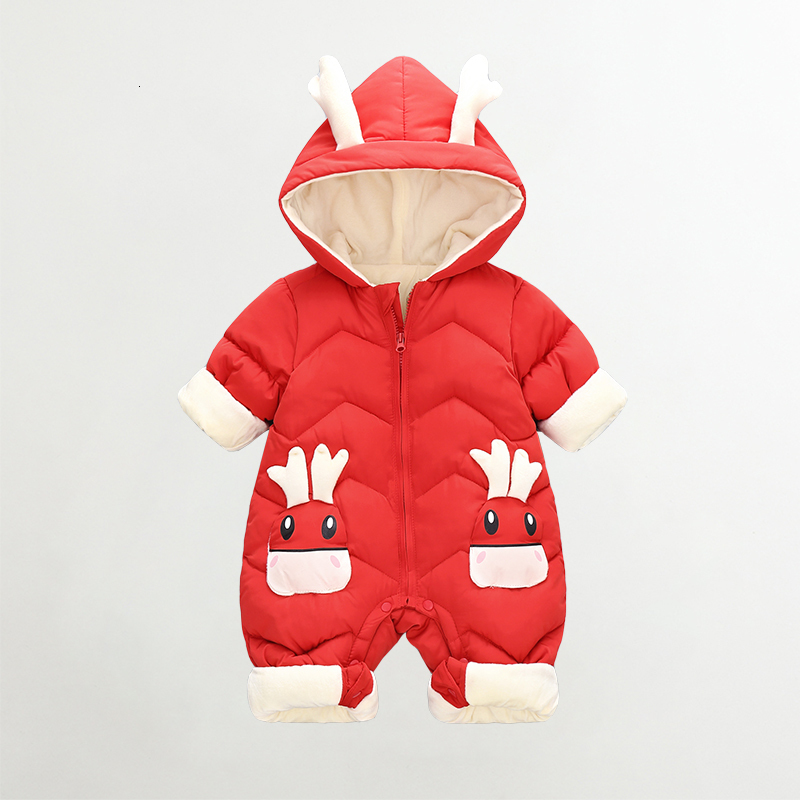 Down Coat 2023 born Baby Girl clothes Winter Snowsuit Plus Velvet Thick Boys Jumpsuit 0 3 Years Romper boy Overalls Toddler 230814