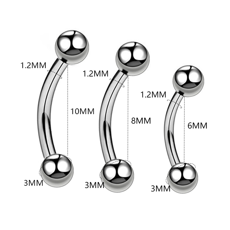 Labret Lip Piercing Jewelry 100PCSLot Steel Eyebrow Rings Banana Ring Rook Piercings Barbell Earring Studs Body Gift 230814