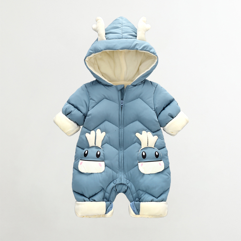 Down Coat 2023 born Baby Girl clothes Winter Snowsuit Plus Velvet Thick Boys Jumpsuit 0 3 Years Romper boy Overalls Toddler 230814