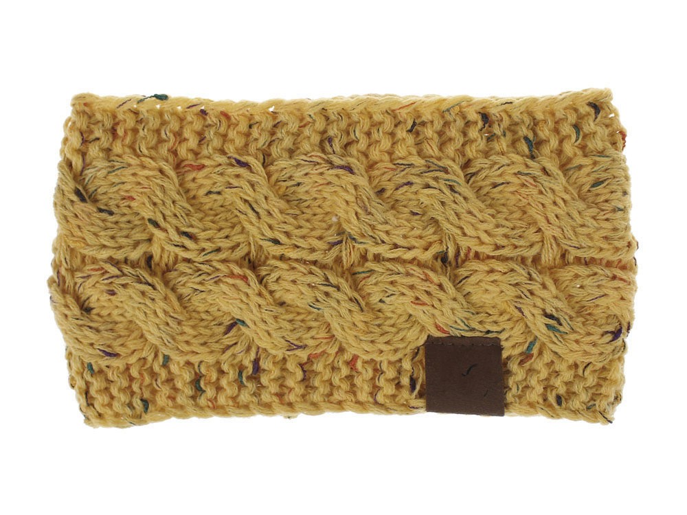 C Hairband Colorful Knitted Crochet Twist Headband Winter Ear Warmer Elastic Hair Band Wide Hair Accessories