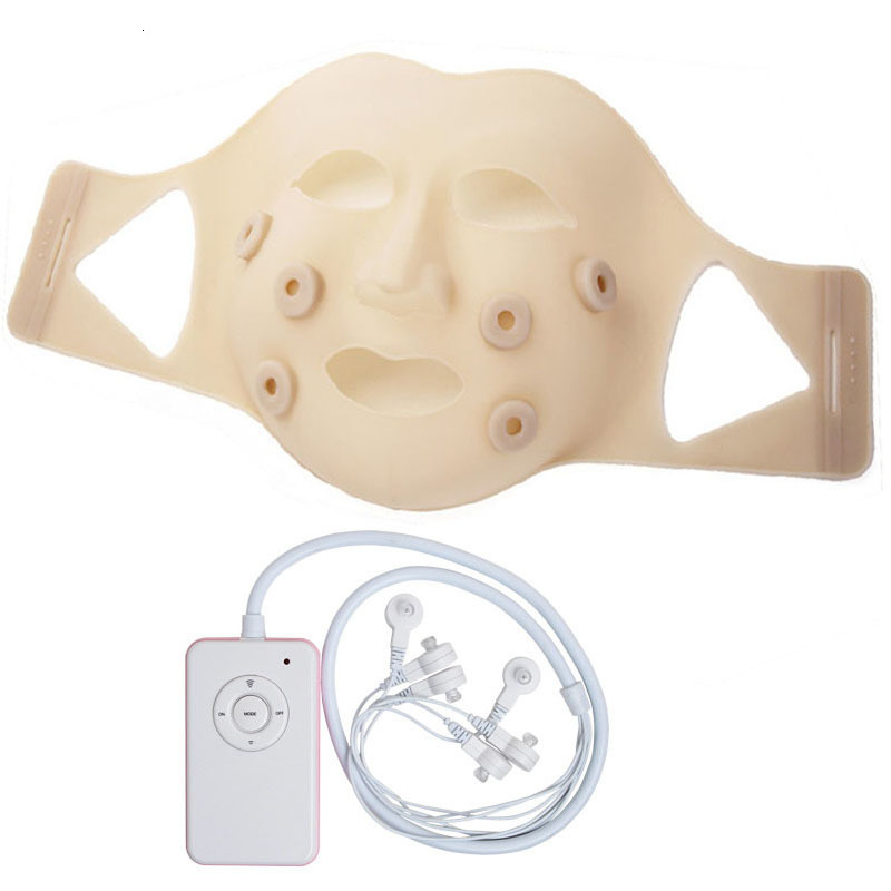 Face Massager Silicone 3D Mask Electric LED Vibration Beauty Massager Skin Care Rejuvenation Anti-wrinkle Acne Removal Face Beauty Spa 230815