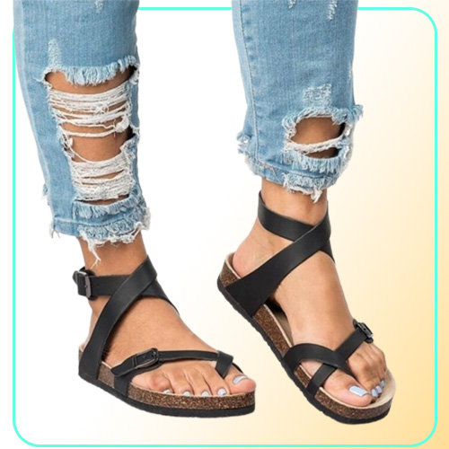 Summer Shoes Women Flat Sandals for Beach Chaussures Femme Plus Size 44 Casual Flip Flop