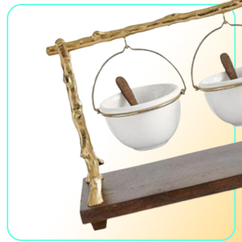 Dishes Plates Gold Oak Branch Snack Bowl Stand Christmas Candy Decoration Display Home Party Specialty Rack6389889