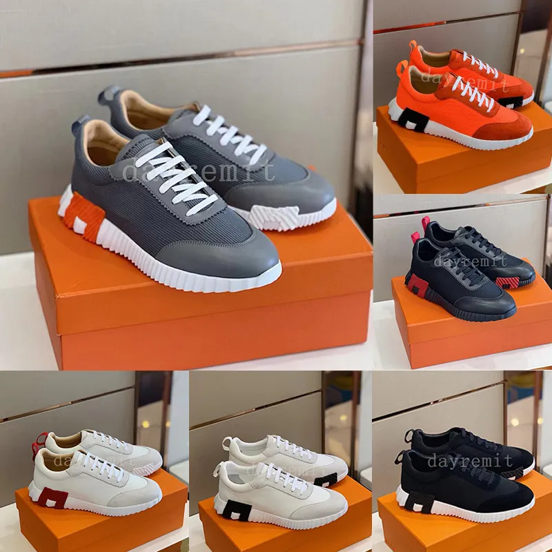 Designer Casual Shoes Bouncing Sneakers Suede Trainers Breathable Patchwork Mesh Running Shoe Men Bounce Sneaker Non-slip Rubber Flat Trainer With Box