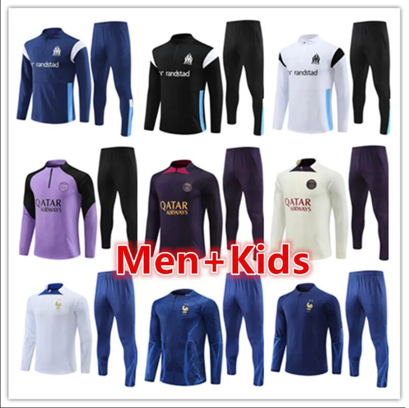 22 23 24 psgS mens kids soccer tracksuit jersey kit 2023 2024 Paris mbappe men football jerseys training suit tracksuits jacket set chandal futbol survetement foot