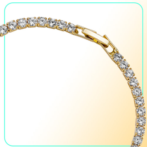 gold bracelet man iced out tennis bracelet chain AAA Cubic Zirconia Silver Womens Bracelets Designer Copper White Diamond Chains B