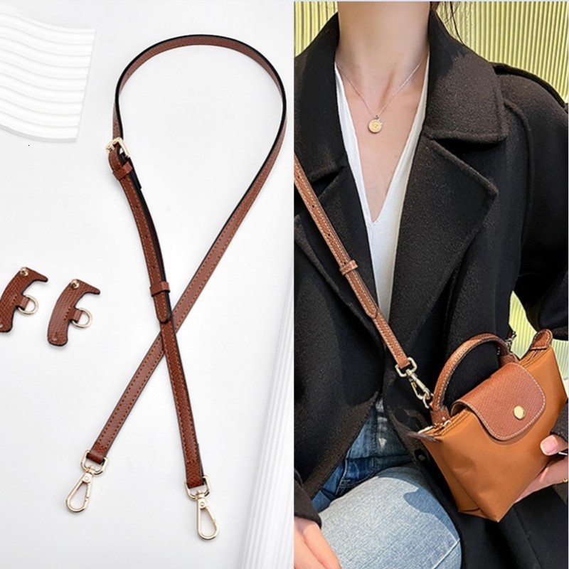 Bag Parts Accessories 1Set Bag Strap For Mini Punch-Free Genuine Leather Shoulder Strap Set Transformation Crossbody Strap Bag Accessories 230815