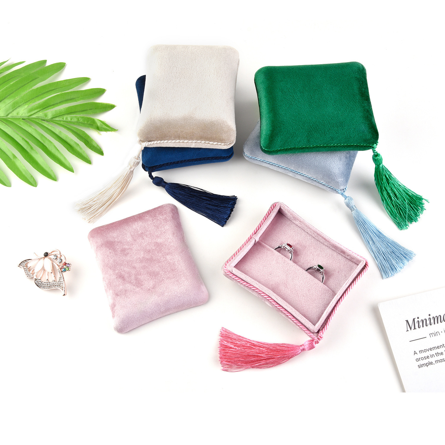 Jewelry Boxes Tassels Ring Box Necklace Holder Portable Trinket Jewelry Box Wedding Propose Box Organizer 230815