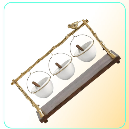 Dishes Plates Gold Oak Branch Snack Bowl Stand Christmas Candy Decoration Display Home Party Specialty Rack6389889