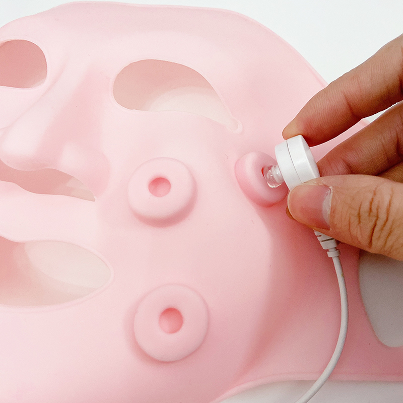 Face Massager Silicone 3D Mask Electric LED Vibration Beauty Massager Skin Care Rejuvenation Anti-wrinkle Acne Removal Face Beauty Spa 230815