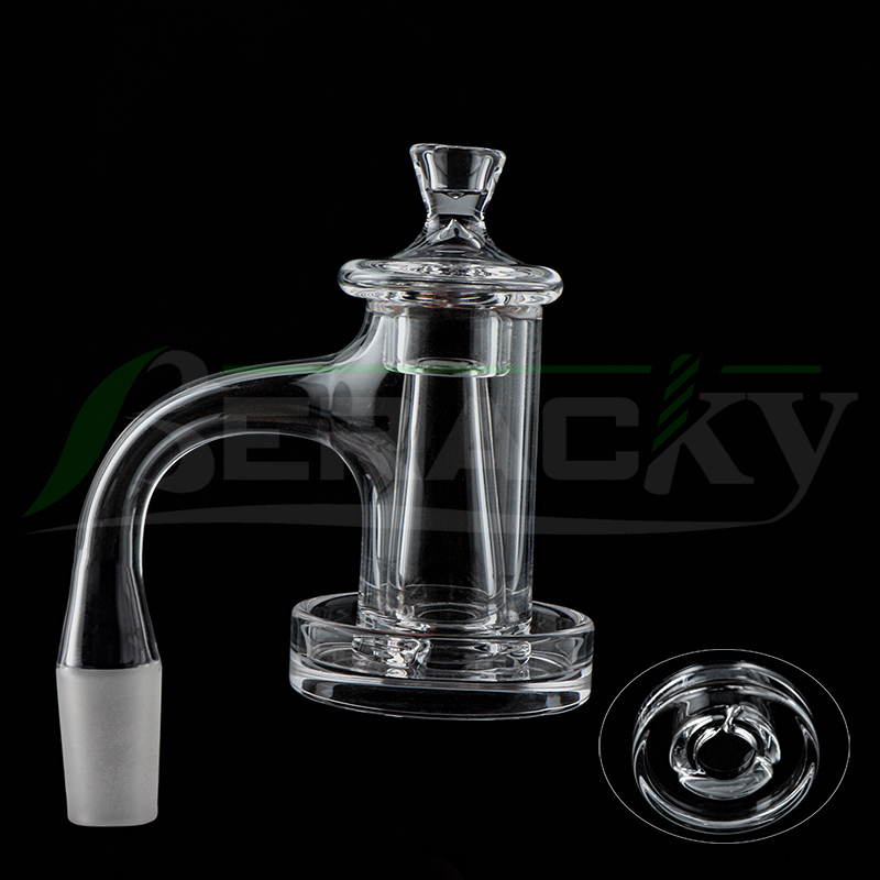 Beracky Full Weld Beveled Edge Smoking Quartz Charmer Banger Set 20mmOD Fully Welded Nails With Quartz Cap And Cone For Glass Water Bongs Dab Rigs Pipes