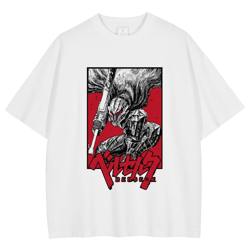 Men's T-Shirts Anime Berserk Tshirt Men Women 100% Cotton Tshirts Guts Washed Vintage T-Shirt Y2k Short-Sleeved Shirts Summer Streetwear Tops 230