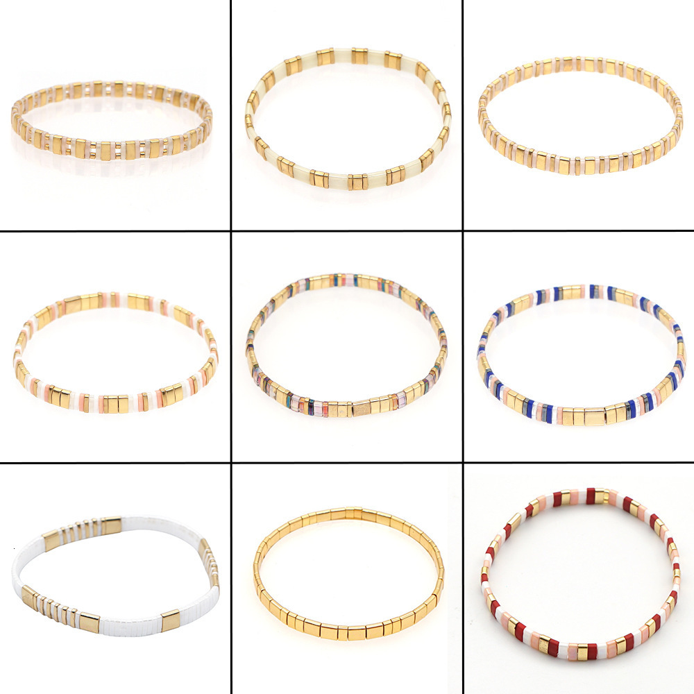 Charm Bracelets 10 pieces Bohemia Tila Beads bracelets colors beach jewelry female accessories bangles 230816