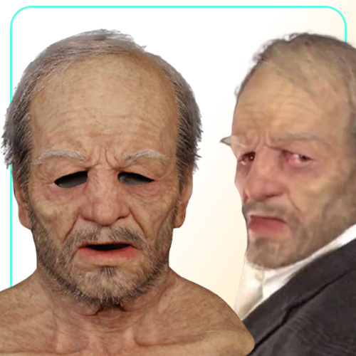 Old Man Fake Mask Lifelike Halloween Holiday Funny Mask Super Soft Old Man Adult Mask Reusable Doll Toy Gift9251106