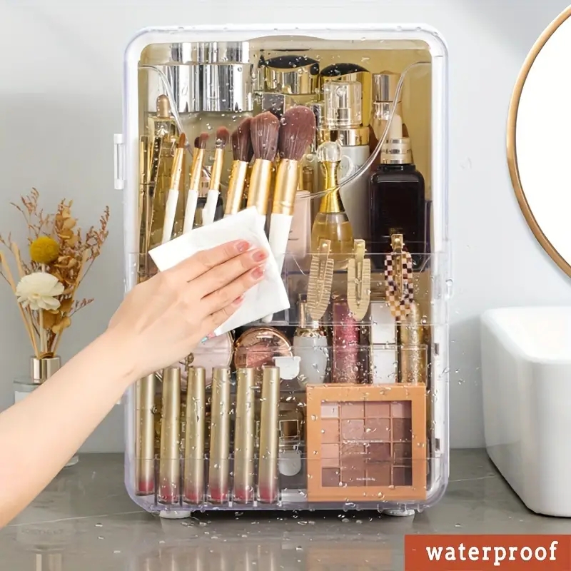 Large Capacity Makeup Organizer, Clear Cosmetics Storage Display Case With Drawers, Dustproof Waterproof Great For Dresser & Bathroom & Countertop Sto