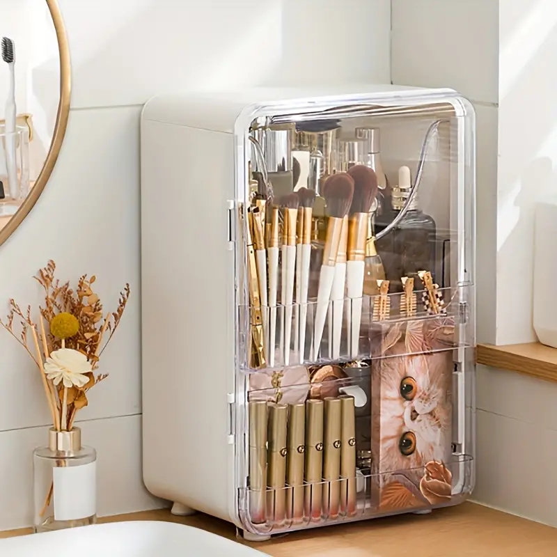 Large Capacity Makeup Organizer, Clear Cosmetics Storage Display Case With Drawers, Dustproof Waterproof Great For Dresser & Bathroom & Countertop Sto